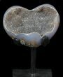 Polished, Agate Heart Filled with Druzy Quartz - Uruguay #62820-1